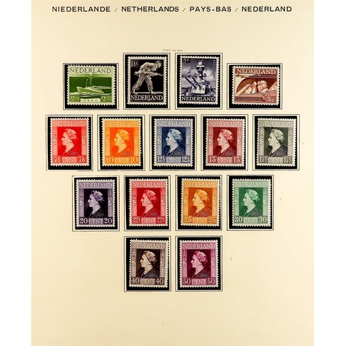 993 - NETHERLANDS 1935 - 1968 NEAR - COMPLETE COLLECTION of never hinged mint stamps on album pages, note ... 