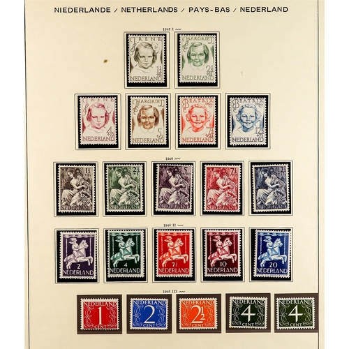 993 - NETHERLANDS 1935 - 1968 NEAR - COMPLETE COLLECTION of never hinged mint stamps on album pages, note ... 