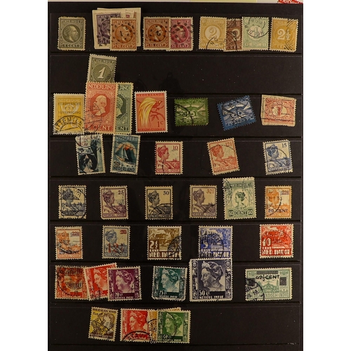 996 - NETHERLANDS CARTON of chiefly used stamps in albums, stock books, on stock cards, loose pages, a sho... 