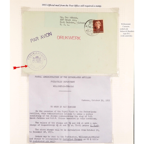 999 - NETHERLAND COLONIES CURACAO 1940's - 2000's COLLECTION OF COVERS annotated in 2 albums, registered, ... 