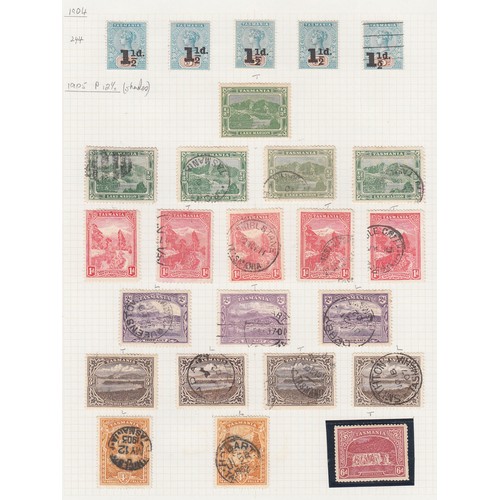 226 - AUSTRALIAN STATES TASMANIA 1853 - 1911 COLLECTION of over 230 mint & used stamps on well-filled albu... 