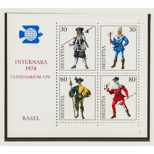 1281 - SWITZERLAND 1946 - 1975 MINT / NEVER HINGED MINT COLLECTION in Lindner album, of sets and miniature ... 