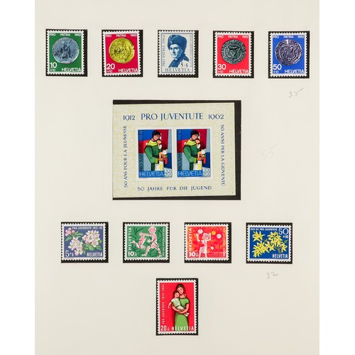 1281 - SWITZERLAND 1946 - 1975 MINT / NEVER HINGED MINT COLLECTION in Lindner album, of sets and miniature ... 