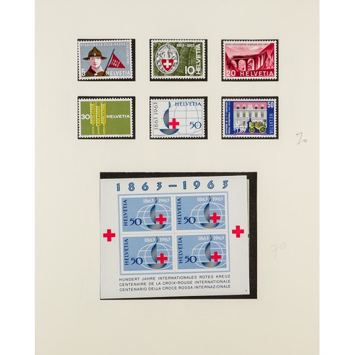 1281 - SWITZERLAND 1946 - 1975 MINT / NEVER HINGED MINT COLLECTION in Lindner album, of sets and miniature ... 