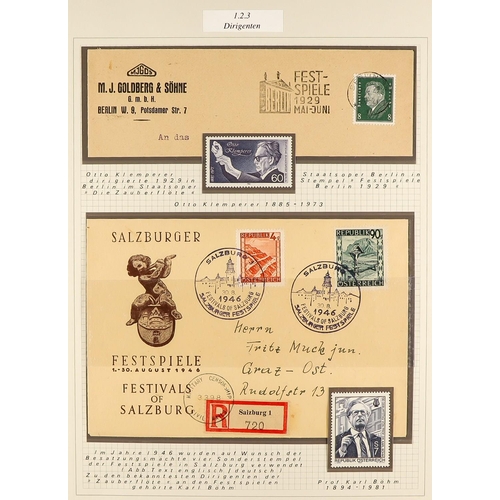 62 - MUSIC ON STAMPS A somewhat haphazard topical collection of never hinged mint & used stamps, mini-she... 