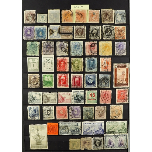 94 - CARTON WITH EUROPE IN 7 STOCK BOOKS. with mint, never hinged mint & used stamps from Belgium, Czech,... 