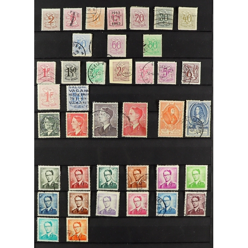 94 - CARTON WITH EUROPE IN 7 STOCK BOOKS. with mint, never hinged mint & used stamps from Belgium, Czech,... 