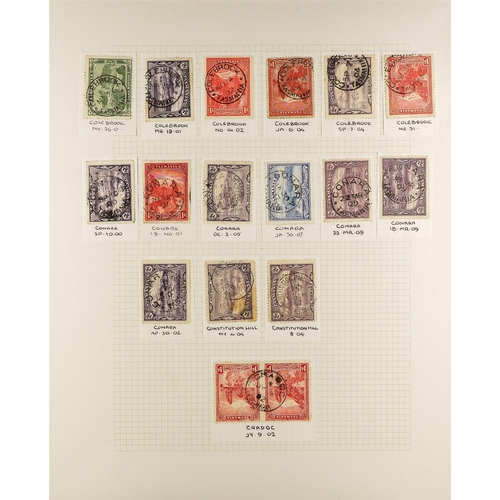 228 - AUSTRALIAN STATES TASMANIA collection of the 1899-1912 pictorials arranged by circular postmark from... 