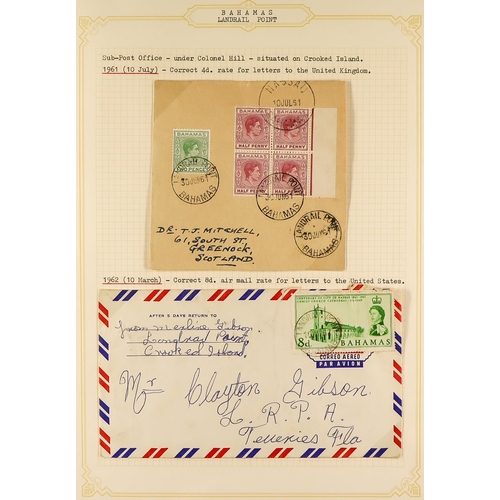 270 - BAHAMAS COVERS - SMALLER POST OFFICES. A collection of chiefly 1960's covers in 3 albums cancelled a... 