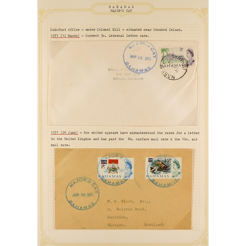 270 - BAHAMAS COVERS - SMALLER POST OFFICES. A collection of chiefly 1960's covers in 3 albums cancelled a... 