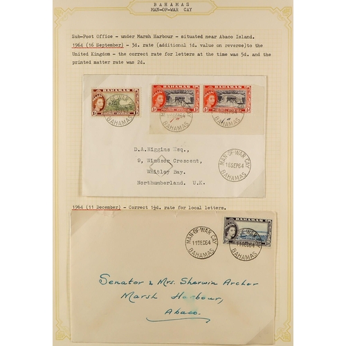 270 - BAHAMAS COVERS - SMALLER POST OFFICES. A collection of chiefly 1960's covers in 3 albums cancelled a... 