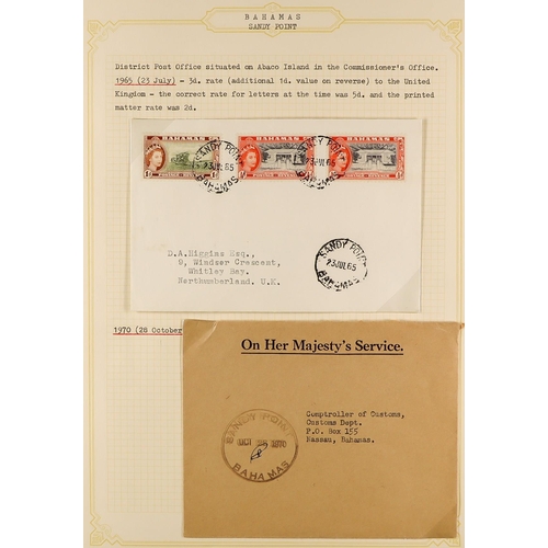 270 - BAHAMAS COVERS - SMALLER POST OFFICES. A collection of chiefly 1960's covers in 3 albums cancelled a... 