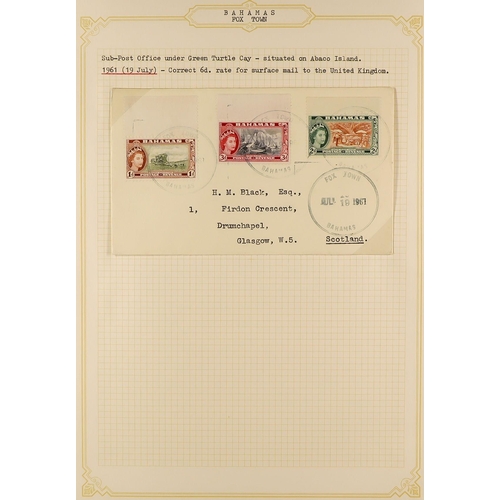 270 - BAHAMAS COVERS - SMALLER POST OFFICES. A collection of chiefly 1960's covers in 3 albums cancelled a... 