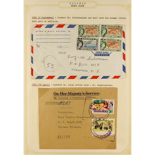 270 - BAHAMAS COVERS - SMALLER POST OFFICES. A collection of chiefly 1960's covers in 3 albums cancelled a... 