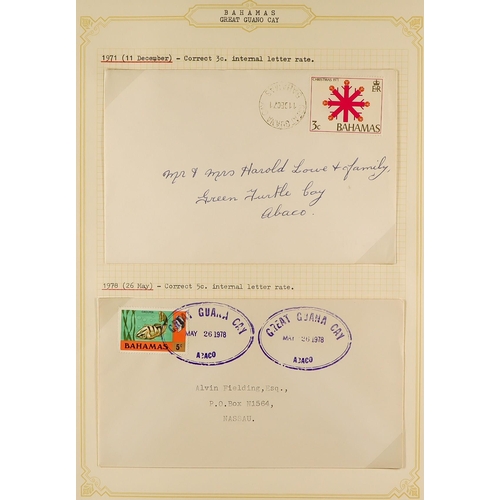 270 - BAHAMAS COVERS - SMALLER POST OFFICES. A collection of chiefly 1960's covers in 3 albums cancelled a... 