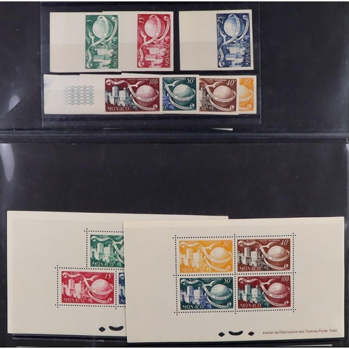 1003 - MONACO 1949 UPU Anniversary group of 17 specialised items including Postage & Air sets imperf never ... 