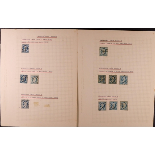 1029 - NETHERLANDS 1852 IMPERFS COLLECTION. An olde tyme semi-specialized collection nicely annotated on pa... 