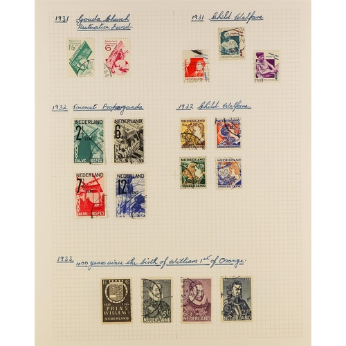 1031 - NETHERLANDS 1891 - 1966 USED COLLECTION in album, 1913 Centenary set to 5g, 1924-26 ranges to 2½g &5... 