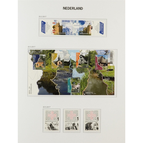 1032 - NETHERLANDS 1935-2021 NEVER HINGED MINT COLLECTION in six hingeless Davo albums, virtually complete ... 