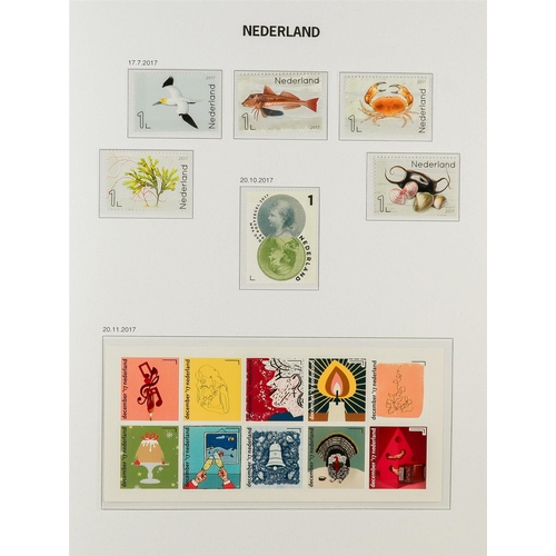 1032 - NETHERLANDS 1935-2021 NEVER HINGED MINT COLLECTION in six hingeless Davo albums, virtually complete ... 