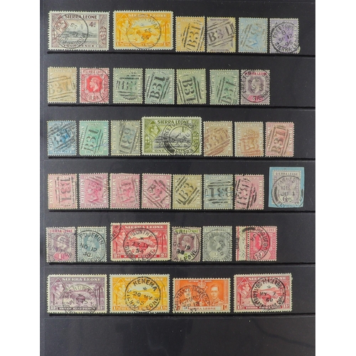 106 - COMMONWEALTH CANCELLATIONS COLLECTION. A collection of QV to KGVI stamps selected for attractive pos... 