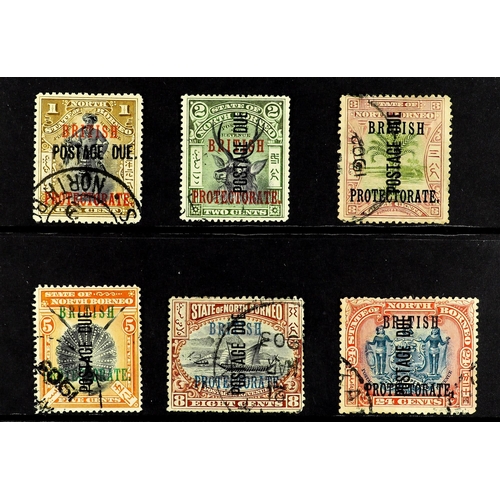 1113 - NORTH BORNEO POSTAGE DUE 1907-12 1c opt'd horizontally with stop, and the set opt'd vertically readi... 