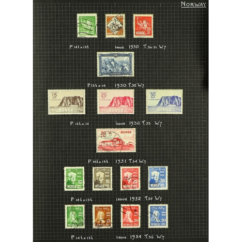 1117 - NORWAY 1855 - 1950's COLLECTION of 400+ mint & used stamps in album, 1925  Amundsens set, 1930 Touri... 