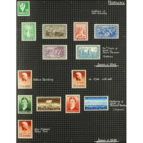 1117 - NORWAY 1855 - 1950's COLLECTION of 400+ mint & used stamps in album, 1925  Amundsens set, 1930 Touri... 