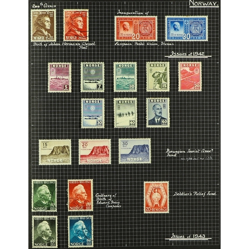 1117 - NORWAY 1855 - 1950's COLLECTION of 400+ mint & used stamps in album, 1925  Amundsens set, 1930 Touri... 