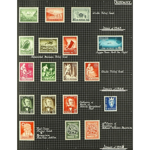 1117 - NORWAY 1855 - 1950's COLLECTION of 400+ mint & used stamps in album, 1925  Amundsens set, 1930 Touri... 