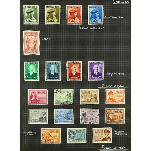 1117 - NORWAY 1855 - 1950's COLLECTION of 400+ mint & used stamps in album, 1925  Amundsens set, 1930 Touri... 