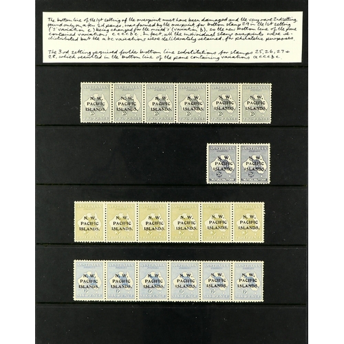 1147 - NEW GUINEA N.W.P.I. OVERPRINT SETTINGS. The 1915-16 Roo 1st setting 2d, 3d and 6d values as horizont... 