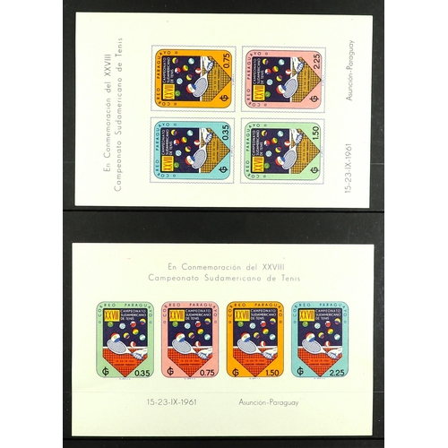 1151 - PARAGUAY 1960 - 1969 NEVER HINGED MINT COLLECTION on protective pages in binder, sets & miniature sh... 