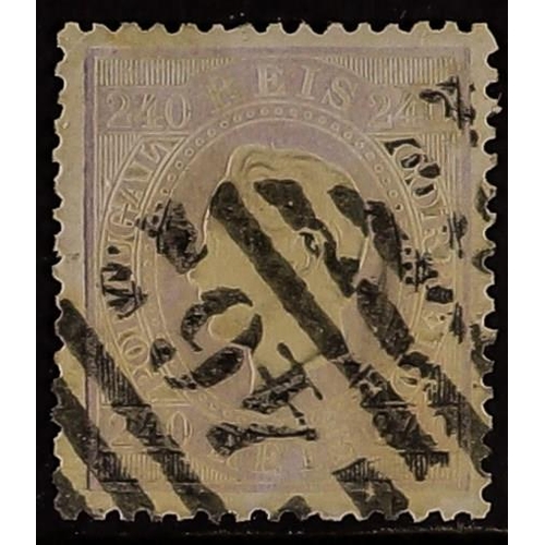 1157 - PORTUGAL 1870-76 240r pale dull lilac, Afinsa 46, (SG 99, Michel 44xB), used with '46' (Villa Nova d... 