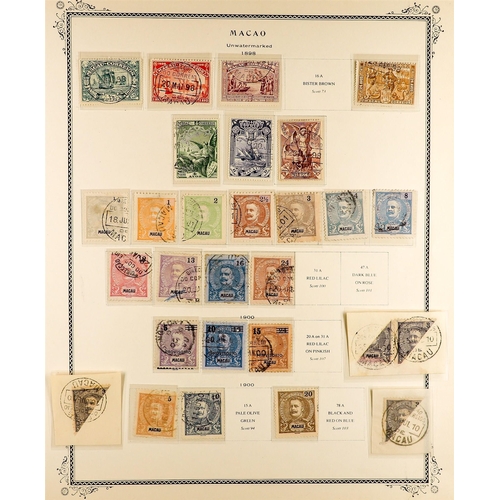 1159 - PORTUGUESE COLONIES MACAO 1884 - 1974 USED COLLECTION includes 1884/85 Crown range to 300r, 1887 10r... 