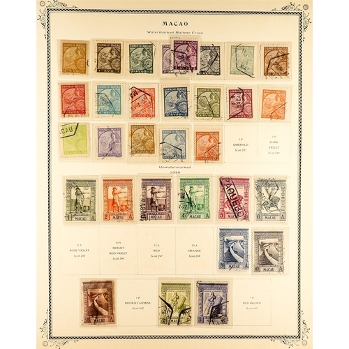 1159 - PORTUGUESE COLONIES MACAO 1884 - 1974 USED COLLECTION includes 1884/85 Crown range to 300r, 1887 10r... 