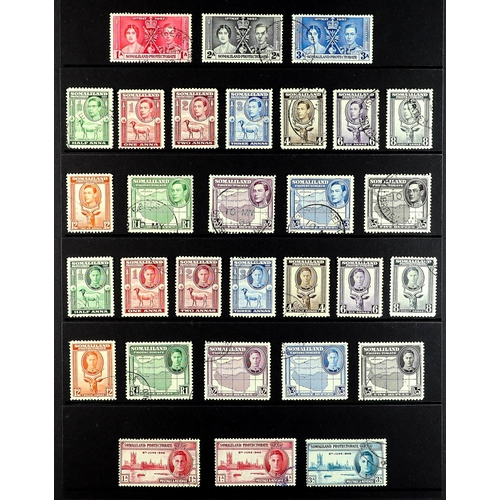 1232 - SOMALILAND PROTECT 1937 - 1951 COMPLETE USED COLLECTION of 47 stamps on protective pages, 1938 & 194... 