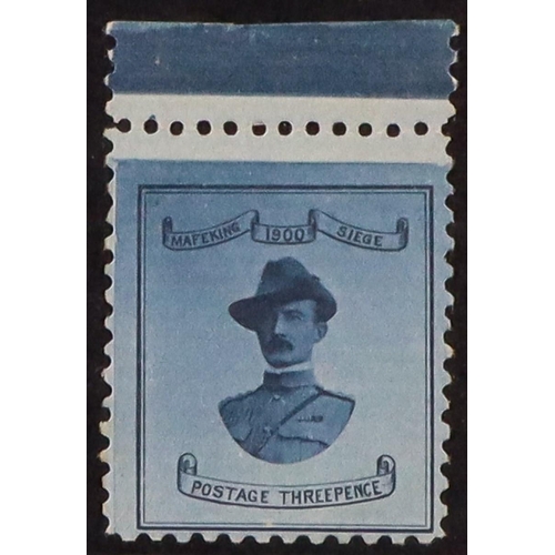 1237 - SOUTH AFRICA -COLS & REPS MAFEKING 1900 3d deep blue/blue General Baden-Powell, SG 20, never hinged ... 