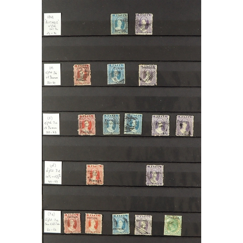 1241 - SOUTH AFRICA -COLS & REPS NATAL 1859 - 1895 COLLECTION of 70+ used stamps incl semi-specialised with... 