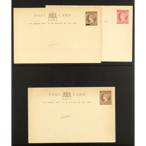 1242 - SOUTH AFRICA -COLS & REPS NATAL 1891 - 1903 collection of 19 postal stationery items all with 