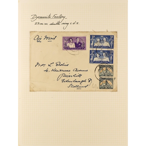 1246 - SOUTH AFRICA 1902 - 1961 COLLECTION OF COVERS annotated in 3 albums, includes 1902 censored, 1902 wi... 