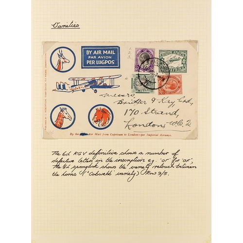 1246 - SOUTH AFRICA 1902 - 1961 COLLECTION OF COVERS annotated in 3 albums, includes 1902 censored, 1902 wi... 