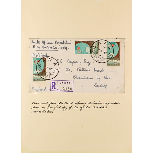 1246 - SOUTH AFRICA 1902 - 1961 COLLECTION OF COVERS annotated in 3 albums, includes 1902 censored, 1902 wi... 