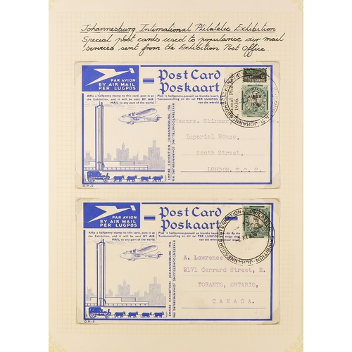 1246 - SOUTH AFRICA 1902 - 1961 COLLECTION OF COVERS annotated in 3 albums, includes 1902 censored, 1902 wi... 