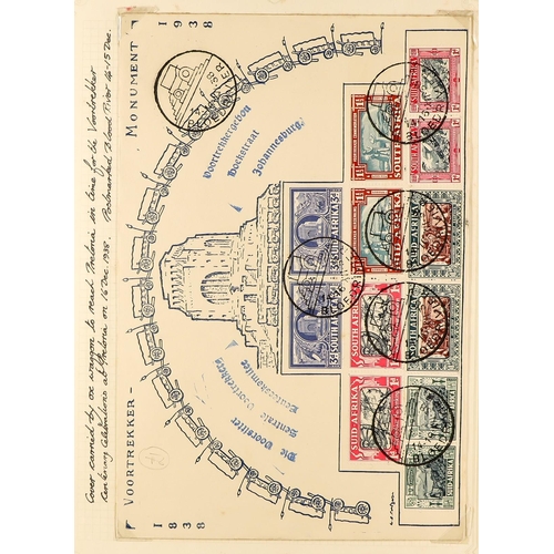 1246 - SOUTH AFRICA 1902 - 1961 COLLECTION OF COVERS annotated in 3 albums, includes 1902 censored, 1902 wi... 