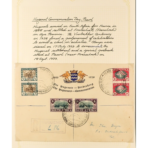 1246 - SOUTH AFRICA 1902 - 1961 COLLECTION OF COVERS annotated in 3 albums, includes 1902 censored, 1902 wi... 