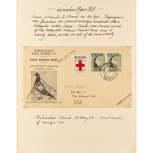 1246 - SOUTH AFRICA 1902 - 1961 COLLECTION OF COVERS annotated in 3 albums, includes 1902 censored, 1902 wi... 