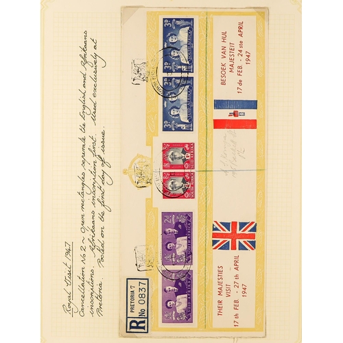 1246 - SOUTH AFRICA 1902 - 1961 COLLECTION OF COVERS annotated in 3 albums, includes 1902 censored, 1902 wi... 