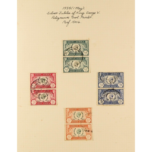 1248 - SOUTH AFRICA 1910 - 1935 FINE USED COLLECTION annotated on pages with shades, watermark varieties, b... 