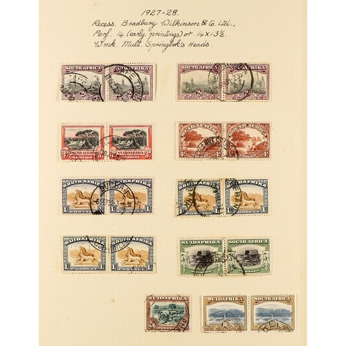 1248 - SOUTH AFRICA 1910 - 1935 FINE USED COLLECTION annotated on pages with shades, watermark varieties, b... 